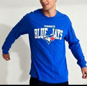 New Era Toronto Blue Jays Blue Long Sleeve Tee Shirt Men’s Size L